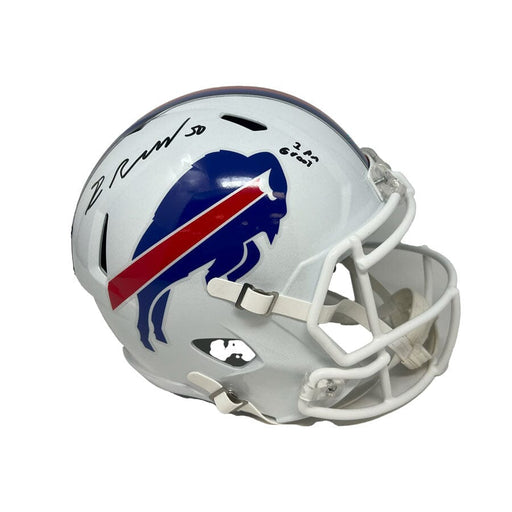 Greg Rousseau Signed Buffalo Bills Full Size 2021 Speed Replica Helmet with I Am Groot Signed Full Size Helmets TSE Buffalo 