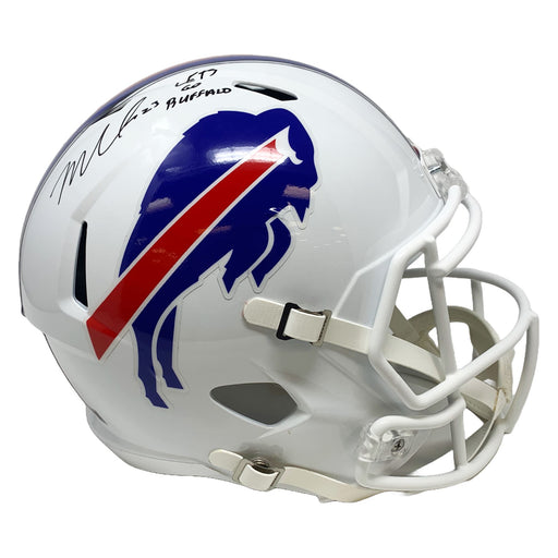 Micah Hyde Signed Buffalo Bills Full Size 2021 Speed Replica Helmet With Lets go Buffalo Signed Full Size Helmets TSE Buffalo 