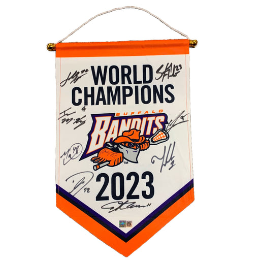 Buffalo Bandits Multi-Signed Full Size 2023 Championship Banner Signed Lacrosse TSE Buffalo 