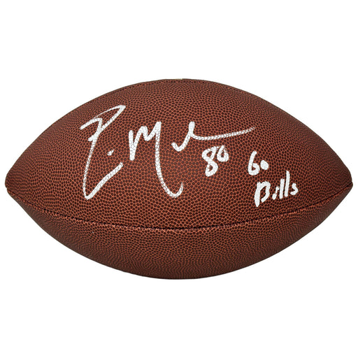 Eric Moulds Signed Replica Football with Go Bills! Signed Footballs TSE Buffalo 