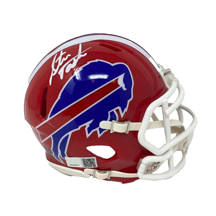 Steve Tasker Signed Buffalo Bills Red TB Speed Mini Helmet Signed Mini Helmets TSE Buffalo 