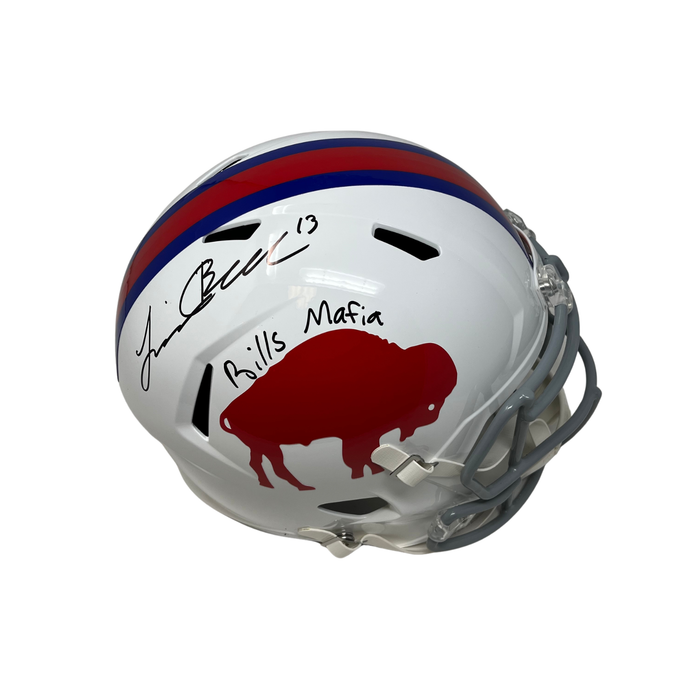 Skyler Bell Signed Buffalo Bills Full Size Standing Buffalo Replica Helmet with "Bills Mafia"