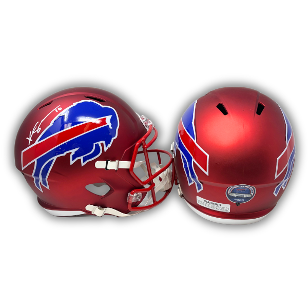 Khalil Shakir Signed TSE Exclusive Riddell Inaugural Buffalo Bills Full Size Red Speed Replica Helmet