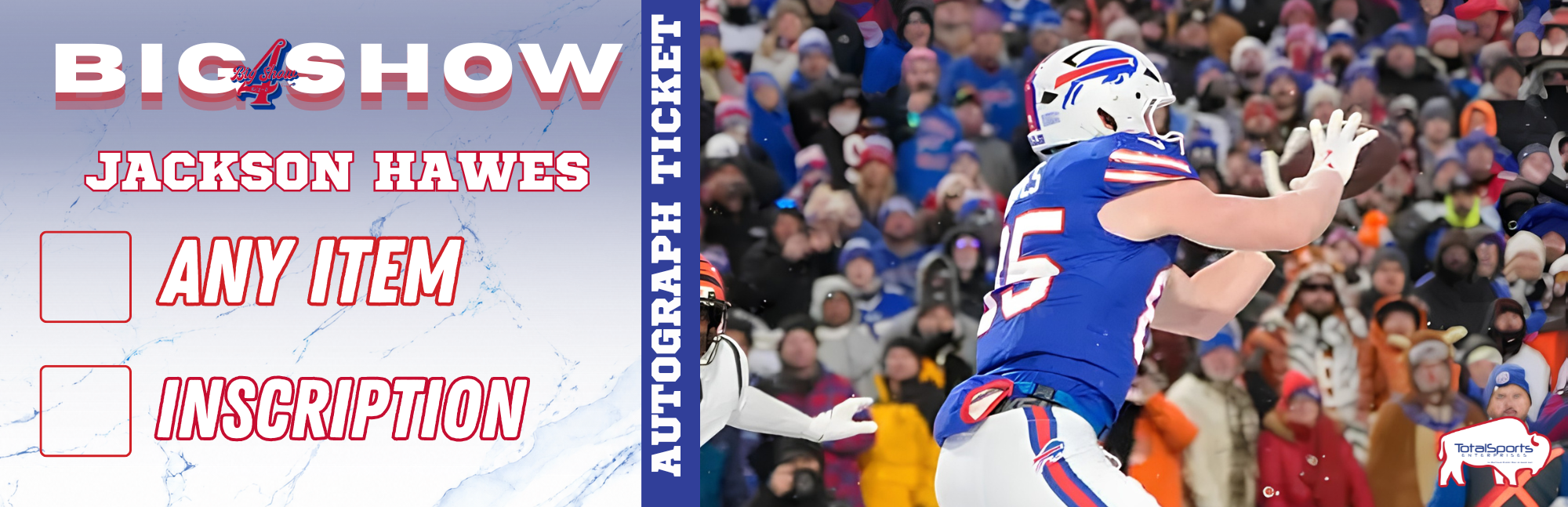 AUTOGRAPH TICKET: Get Your Premium Item Signed in Person by Jackson Hawes