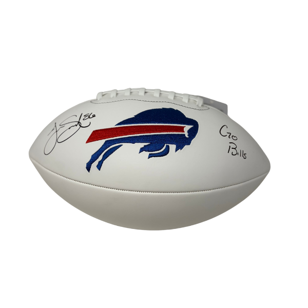 Javon Solomon Signed Buffalo Bills White Logo Football with "Go Bills"