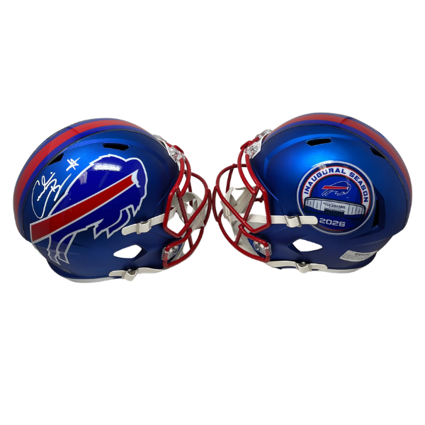 Cornelius Bennett Signed TSE Exclusive Riddell Inaugural Buffalo Bills Full Size Blue Speed Replica Helmet
