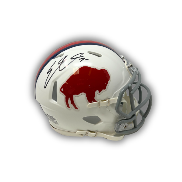 Eric Wood Signed Buffalo Bills Standing Buffalo Speed Mini Helmet
