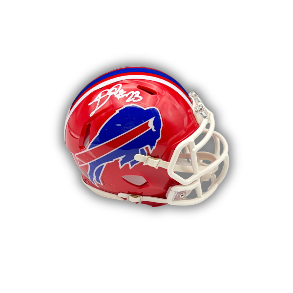 Dee Alford Signed Buffalo Bills Red Throwback Speed Mini Helmet