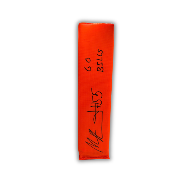 Michael Hoecht Signed Replica End Zone Pylon with "Go Bills"