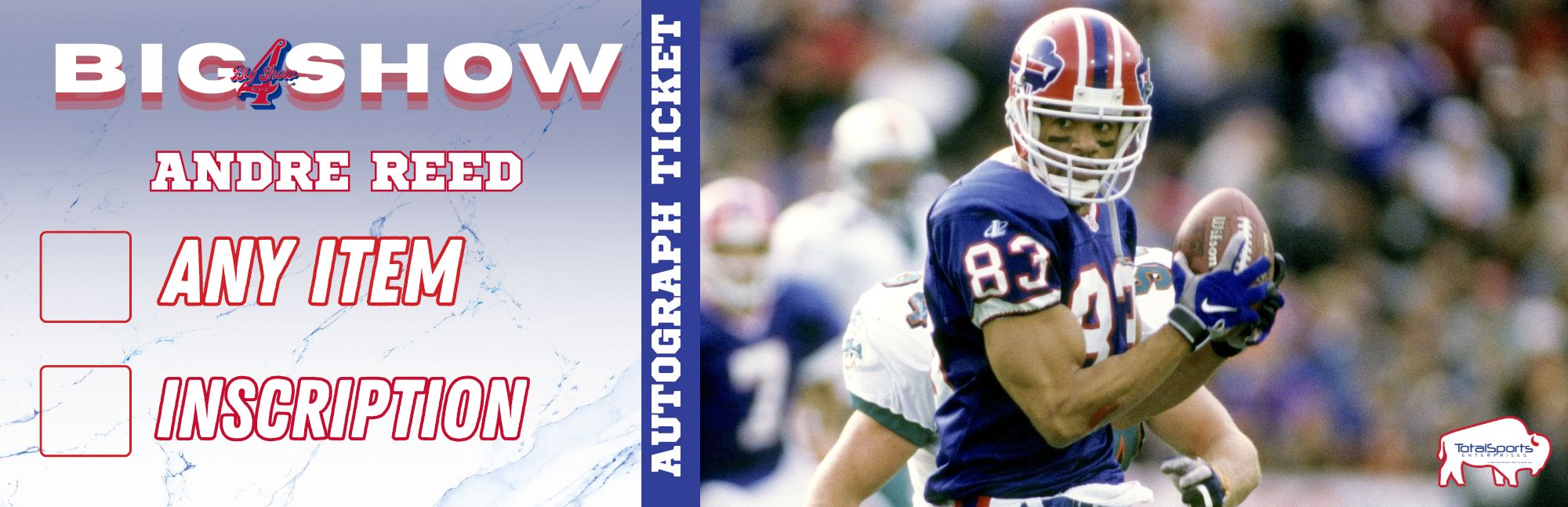 AUTOGRAPH TICKET: Get Any Item of Yours Signed in Person by Andre Reed