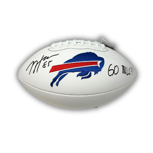Jackson Hawes Signed Buffalo Bills White Logo Football with "Go Bills"