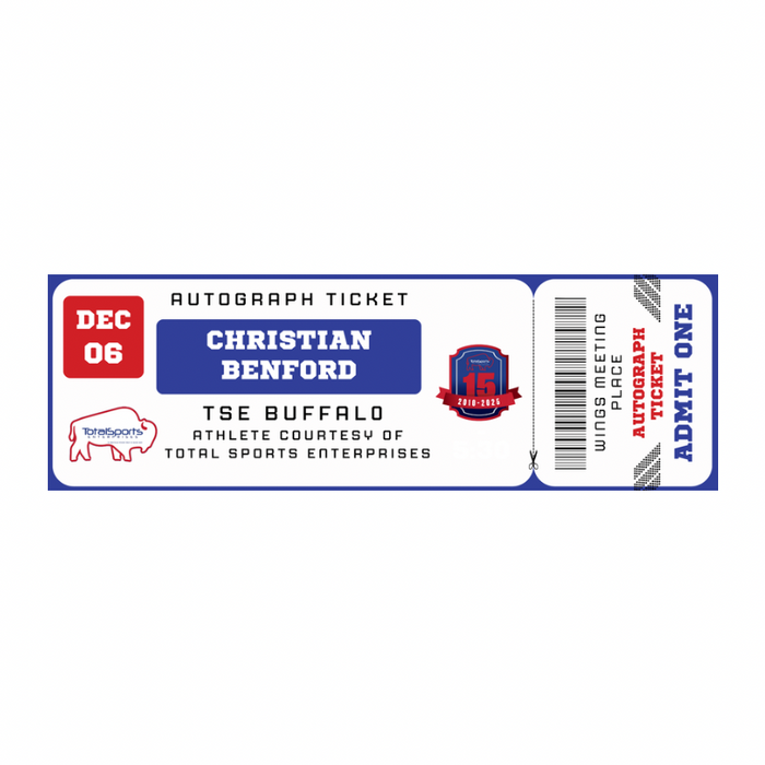 AUTOGRAPH TICKET: Get Any Item of Yours Signed in Person by Christian Benford