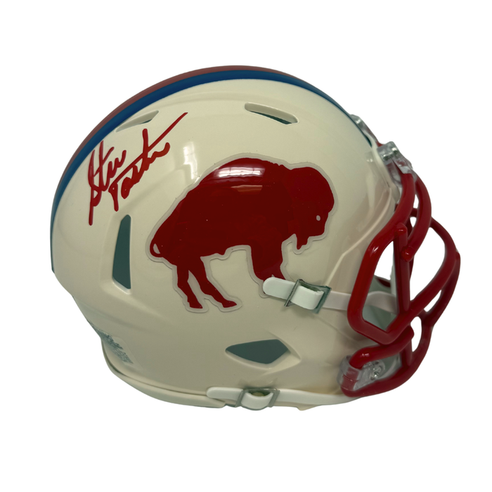 Steve Tasker Signed Buffalo Bills Retro Speed Mini Helmet