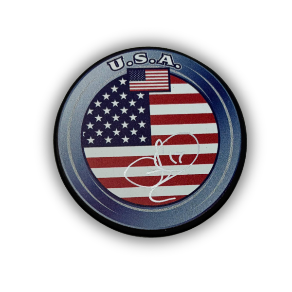 Jason Zucker Signed USA Hockey Puck
