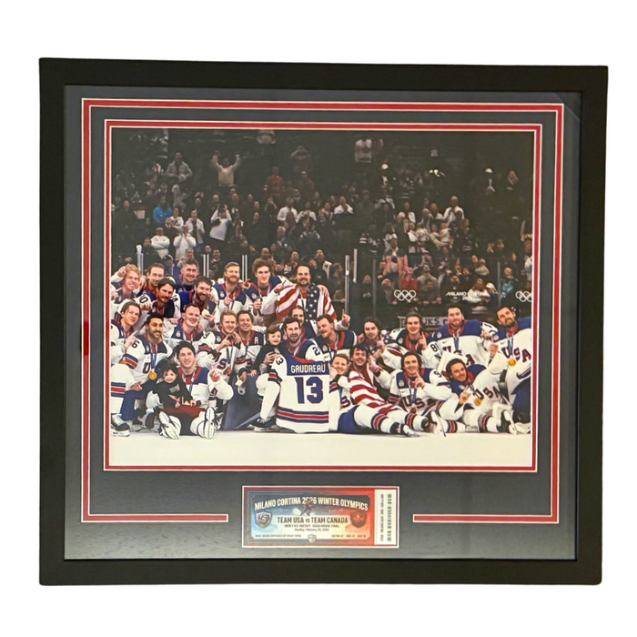 2026 Team USA Unsigned Group 16x20 Photo with Replica Ticket Professionally Framed