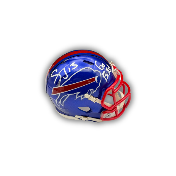 Stevie Johnson Signed Buffalo Bills Flash Speed Mini Helmet with "Go Bills"