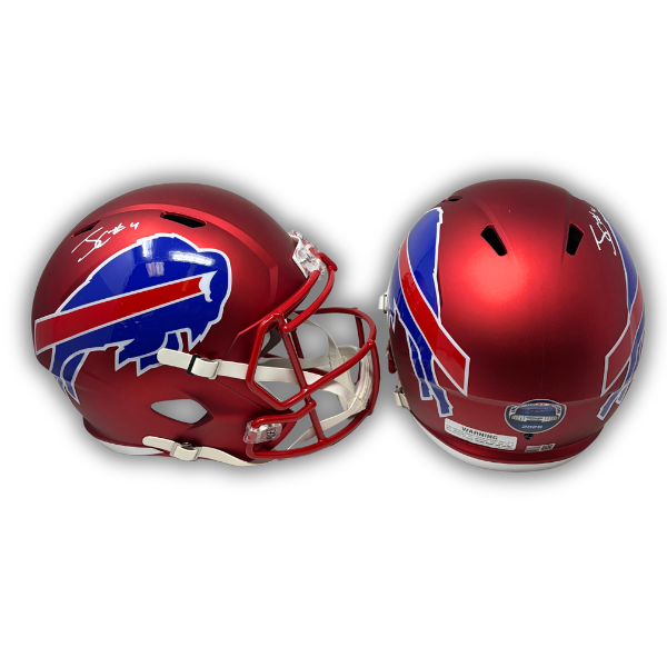 James Cook Signed TSE Exclusive Riddell Inaugural Buffalo Bills Full Size Red Speed Replica Helmet