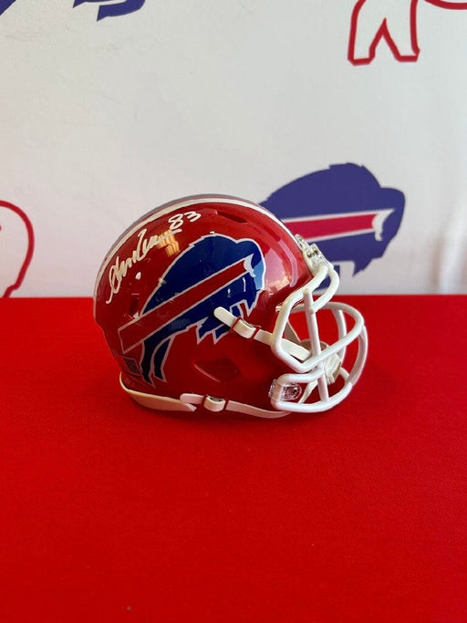 Facebook Auction: Andre Reed Autographed Red Throwback Speed Mini Helmet (HOF 14) TSE Buffalo 