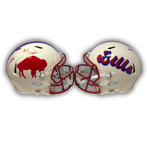 Joshua Palmer Signed Buffalo Bills Full Size Retro Speed Replica Helmet with "Go Bills"