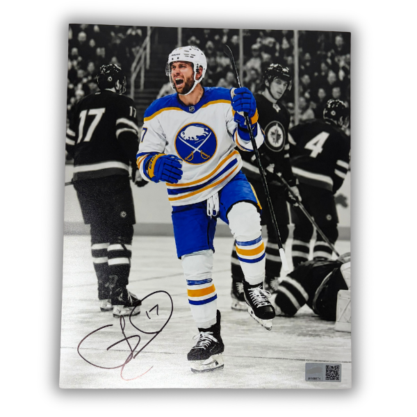 Jason Zucker Signed Holding Stick Celebrating Spotlight Photo