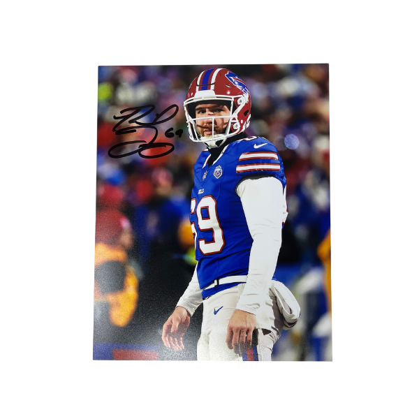 Reid Ferguson Signed Looking Left in Blue Jersey Photo