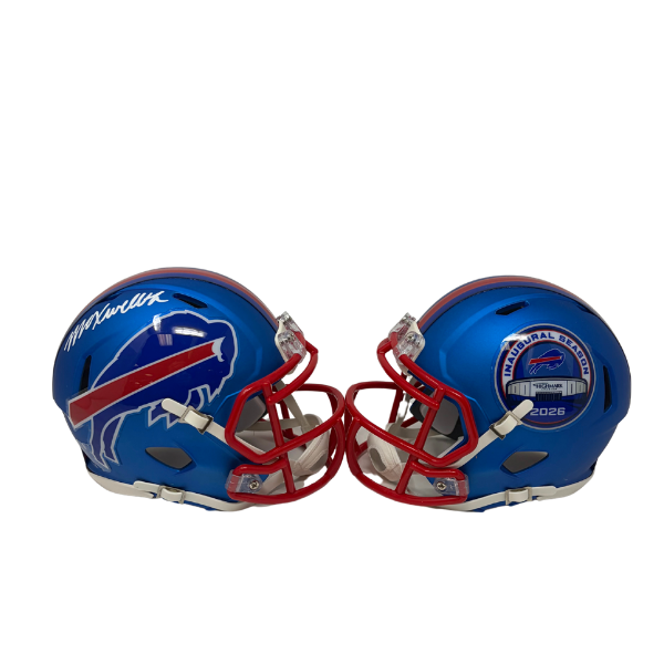 Maxwell Hairston Signed TSE Exclusive Riddell Inaugural Buffalo Bills Blue Speed Mini Helmet