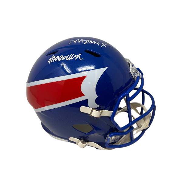 Maxwell Hairston Signed Buffalo Bills Nickel City Alternate Speed Full Size Replica Helmet with "MAD MAX"