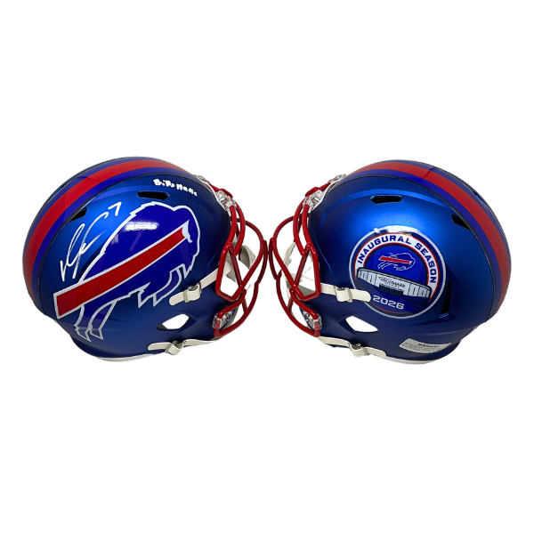 Ray Davis Signed TSE Exclusive Riddell Inaugural Buffalo Bills Full Size Blue Speed Replica Helmet with "Bills Mafia"