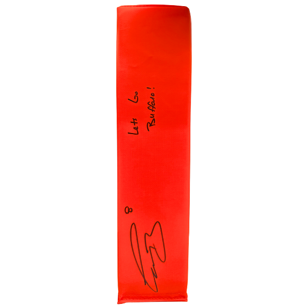 Terrel Bernard Signed Replica End Zone Pylon with "Let's Go Buffalo"