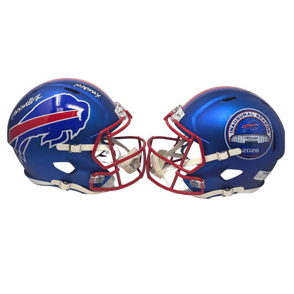 Maxwell Hairston Signed TSE Exclusive Riddell Inaugural Buffalo Bills Full Size Blue Speed Replica Helmet with "MAD MAX"