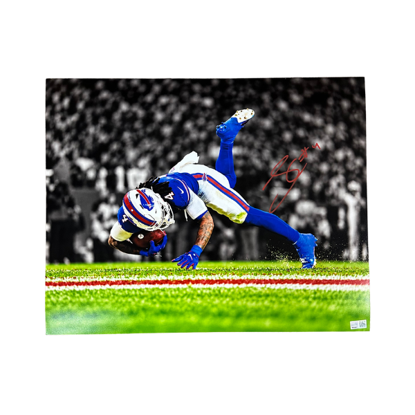 James Cook Signed Touchdown vs Lions Spotlight Photo