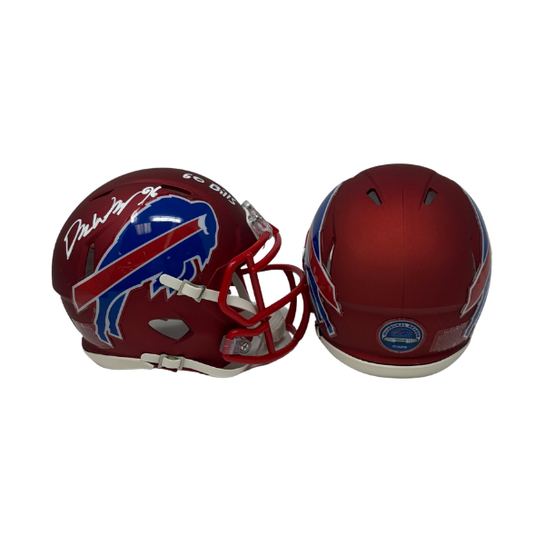Deone Walker Signed TSE Exclusive Riddell Inaugural Buffalo Bills Red Speed Mini Helmet with "Go Bills"