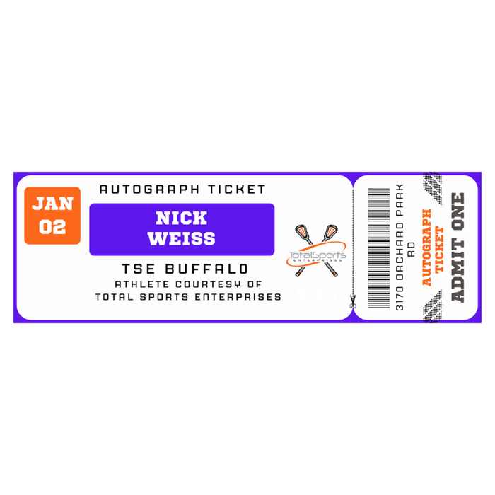 AUTOGRAPH TICKET: Get Any Item of Yours Signed in Person by Nick Weiss