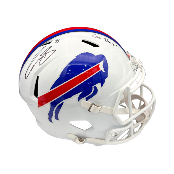 Terrel Bernard Signed Buffalo Bills Full Size 2021 Speed Replica Helmet with "Go Bills"
