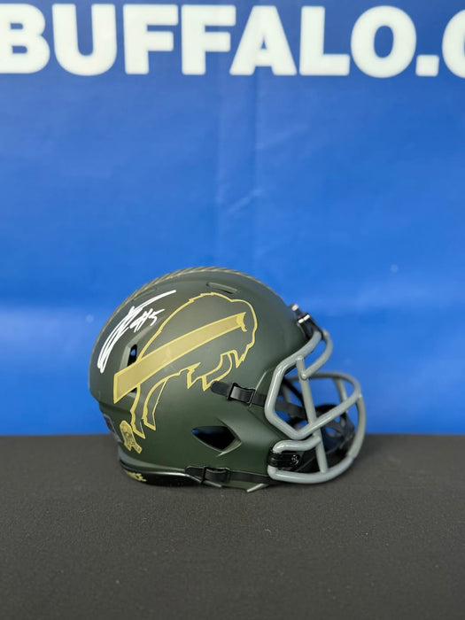 Facebook Auction: Joshua Palmer Signed Buffalo Bills 2025 Salute to Service Speed Mini Helmet