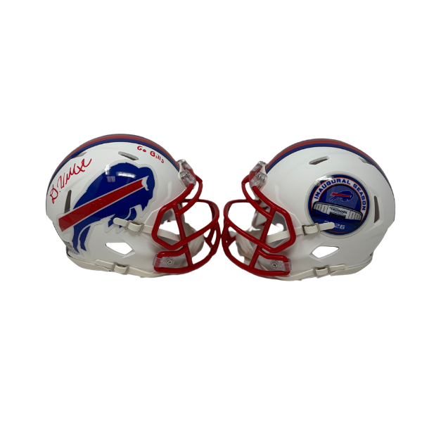 Dorian Williams Signed TSE Exclusive Riddell Inaugural Buffalo Bills White Speed Mini Helmet with "Go Bills"