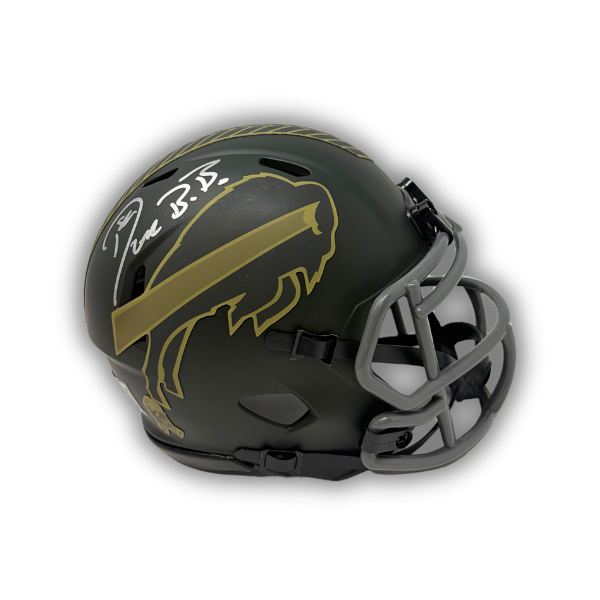 Don Beebe Signed Buffalo Bills 2025 Salute to Service Speed Mini Helmet