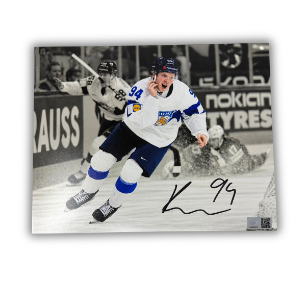 Konsta Helenius Signed Celebrating Golden Goal For Finland Photo