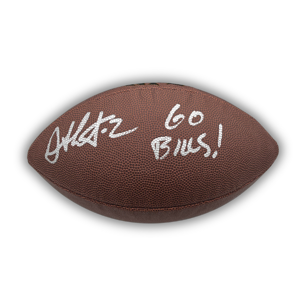 Steve Christie Signed Wilson Replica Football with "Go Bills"