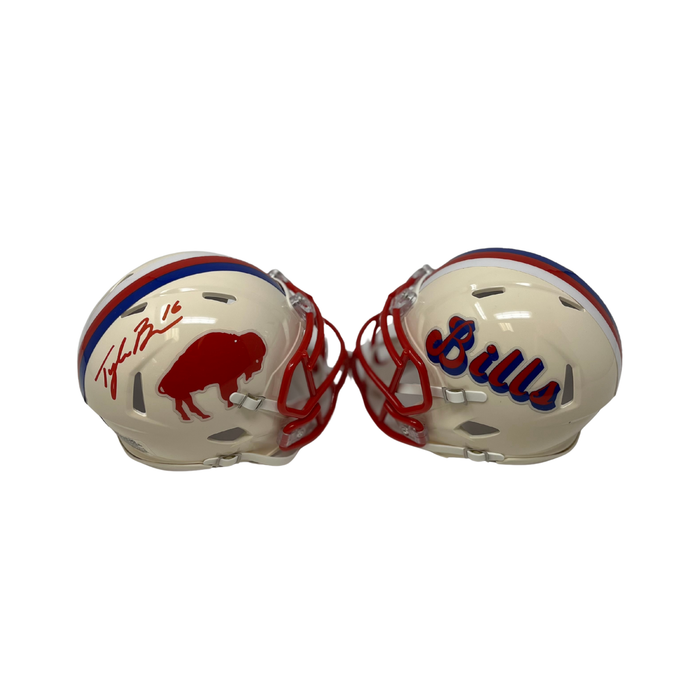 Tyler Bass Signed Buffalo Bills Retro Speed Mini Helmet