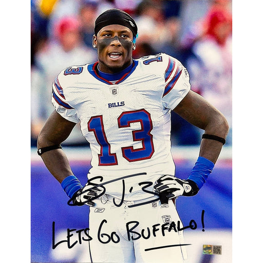 Stevie Johnson Signed Hands on Hips Photo Let's Go Buffalo Signed Photos TSE Buffalo 11x14 