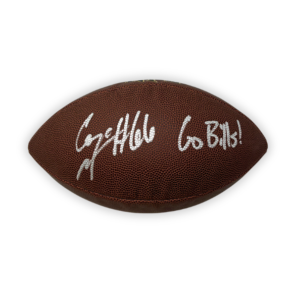 Connor McGovern Signed Wilson Replica Football with "Go Bills"