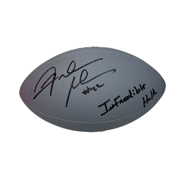 Fred Jackson Signed Grey Wilson Replica Football with Infredible Hulk ...