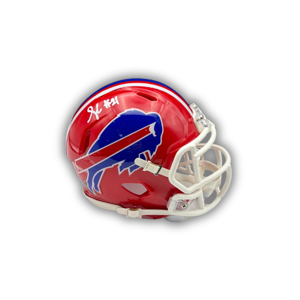Davison Igbinosun Signed Buffalo Bills Red Throwback Speed Mini Helmet