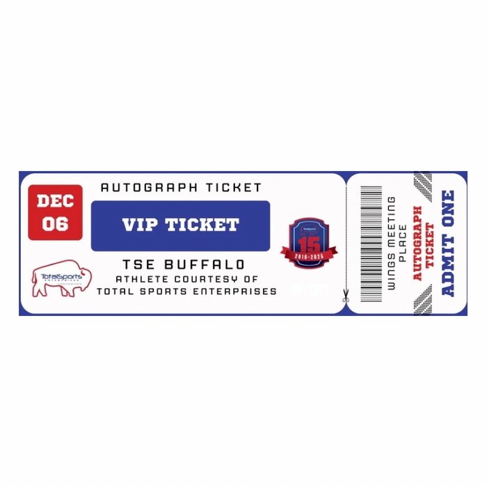 VIP AUTOGRAPH TICKET: Get Any Item of Yours Signed in Person by Christian Benford, Michael Hoecht, AJ Epenesa, Ty Johnson and Joe Andreessen