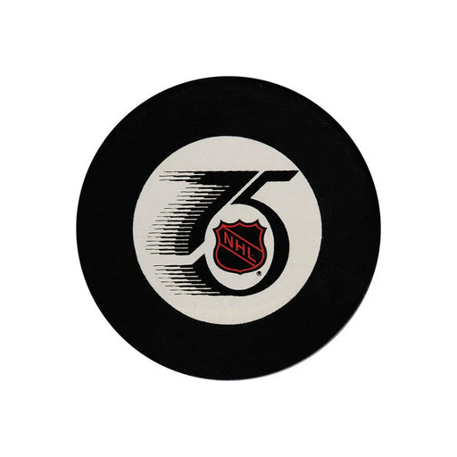PRE-SALE: Pat LaFontaine Signed 75th Anniversary Logo Puck PRE-SALE TSE Buffalo 