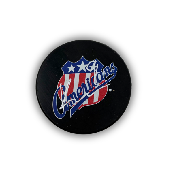 Konsta Helenius Signed Rochester Americans Large Logo Puck