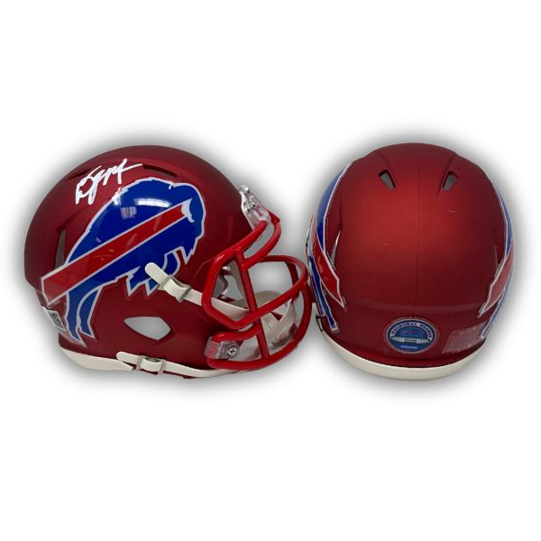 DJ Moore Signed TSE Exclusive Riddell Inaugural Buffalo Bills Red Speed Mini Helmet
