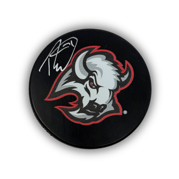 Ryan McLeod Signed Buffalo Sabres Large Goathead Logo Hockey Puck