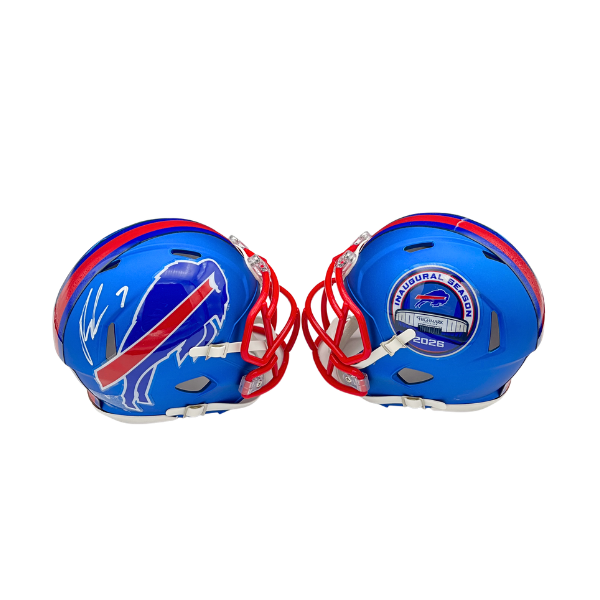 Ray Davis Signed TSE Exclusive Riddell Inaugural Buffalo Bills Blue Speed Mini Helmet